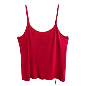 Faded Glory Red Old School Stretch Cami Top Tank XL 16-18